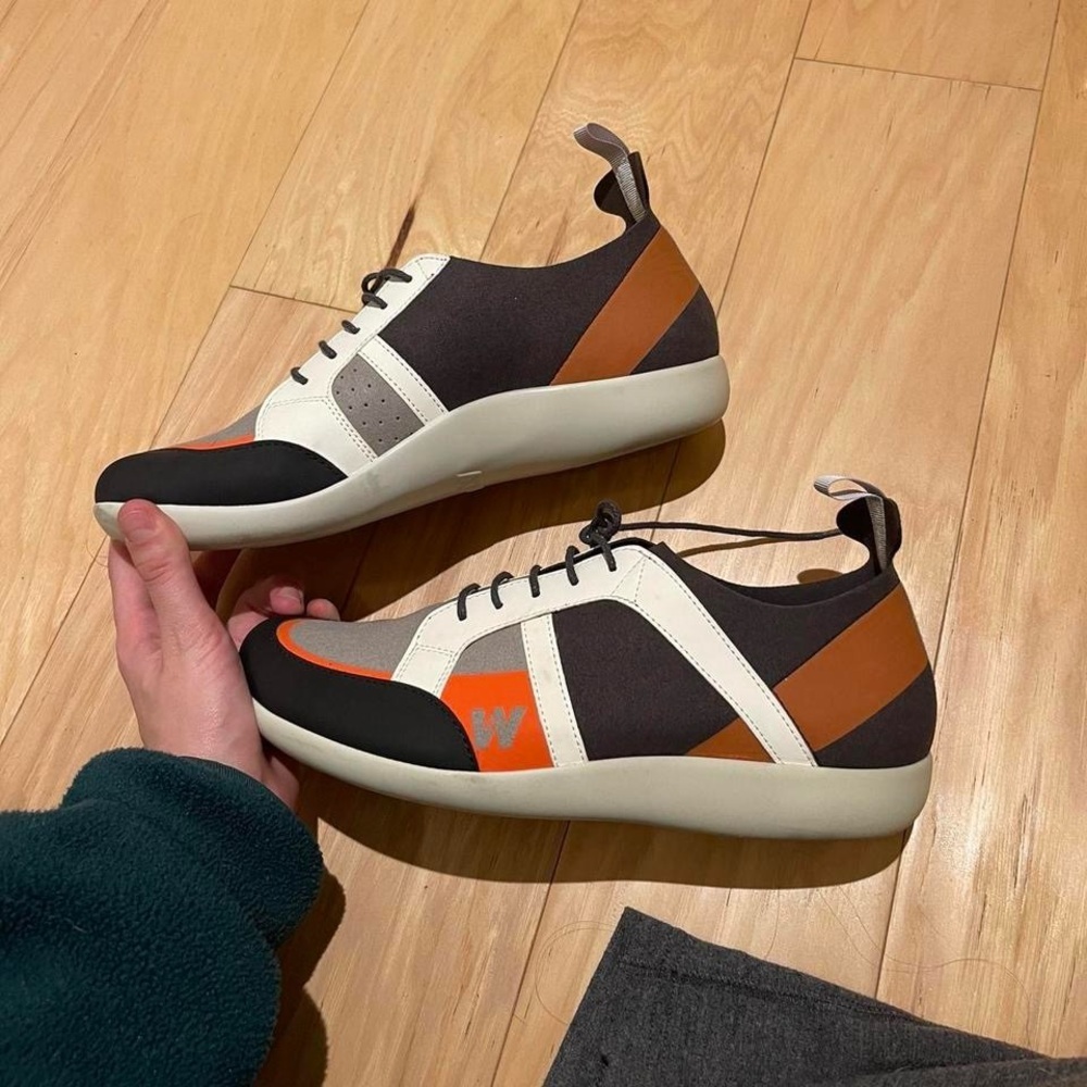 Wolky Women's Leather Sneakers - Gray, Black, Orange, White - Picture 6 of 8